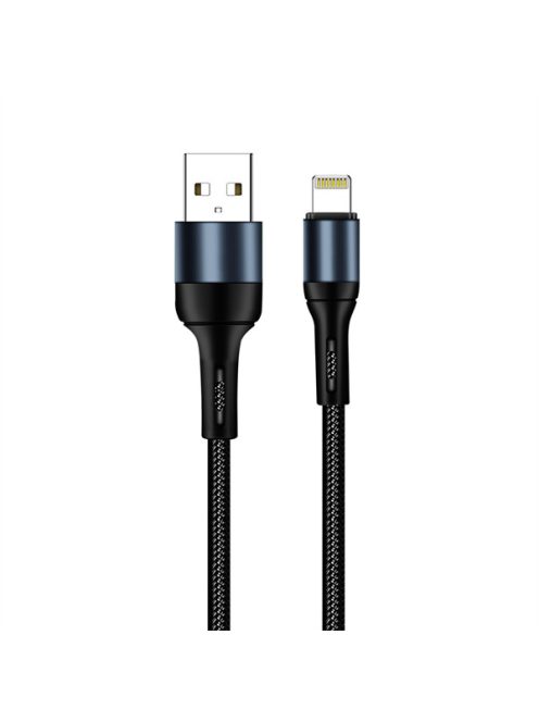 COLORWAY Kábel, USB CW-CBUL045-BK, Apple Lightning (nylon) 2,4A 1M fekete