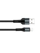 COLORWAY Kábel, USB CW-CBUL045-BK, Apple Lightning (nylon) 2,4A 1M fekete