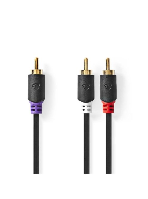 Nedis CABW24000AT30 RCA dugó - 2x RCA dugó,  mélynyomó kábel, 3m