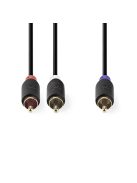 Nedis CABW24000AT30 RCA dugó - 2x RCA dugó,  mélynyomó kábel, 3m