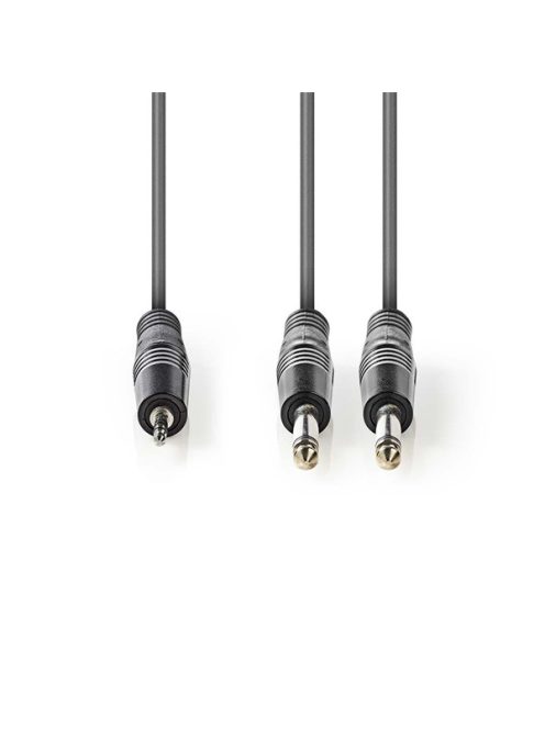 Nedis COTH23200GY30 félprofi audio kábel, 3,5mm sztero jack dugó - 2 x 6,35mm mono jack dugó, 3m, rugalmas