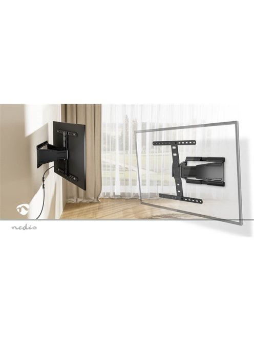 Nedis TVWM5560BK 43"- 90" LCD TV / monitor fali tartókonzol, maximum 50 kg, forgatható / dönthető, 2 forgáspont