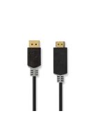 Nedis CCBW37100AT20 displayport dugó -  HDMI dugó kábel, 4K@30Hz, aranyozott, 2 m