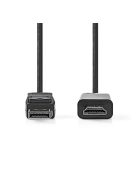 Nedis CCGL37100BK30 Displayport dugó - HDMI dugó kábel 1080p, 3m