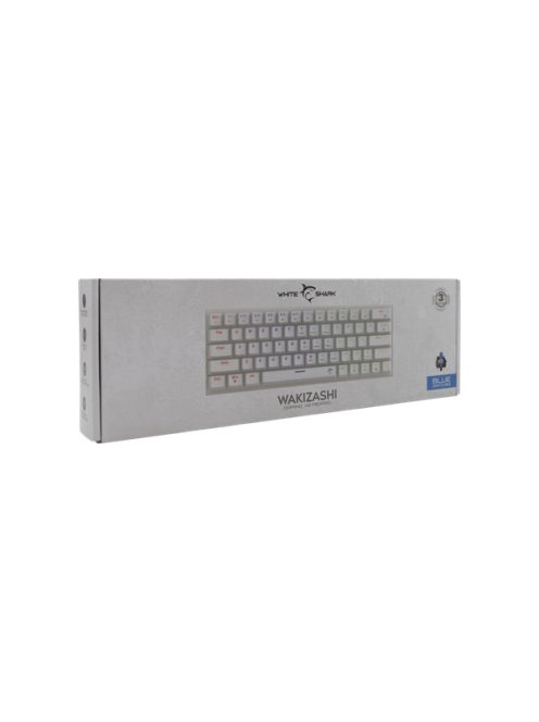WHITE SHARK WAKIZASHI-2/W/BL-HU, GK-002223V2-W/BL-HU magyar fehér mechanikus gamer billentyűzet