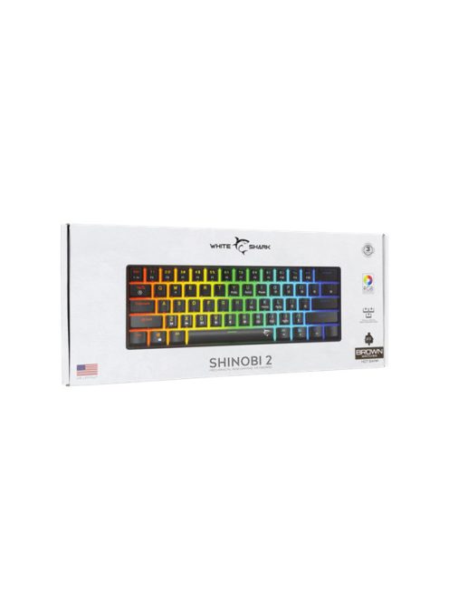 WHITE SHARK GK-004131B/BR-US SHINOBI-2/B-BR-US mech. bill. 61 barna gomb,fekete,angol