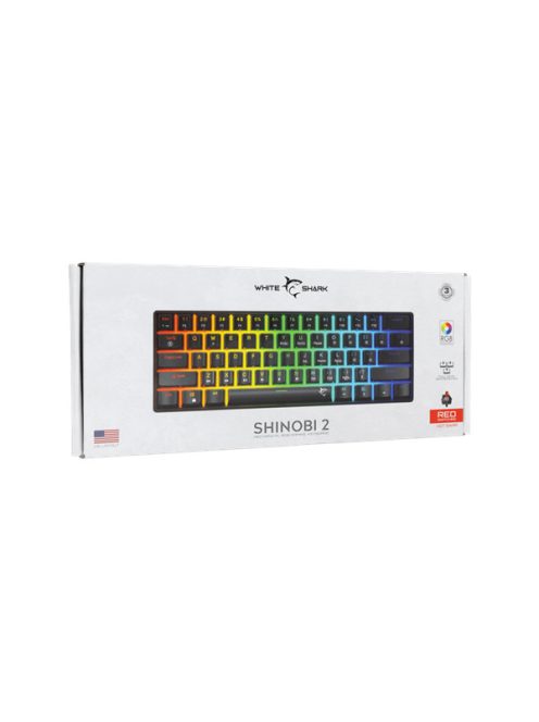WHITE SHARK GK-004111B/R-US SHINOBI-2/B-R-US mech. bill. 61 piros gomb,fekete,angol