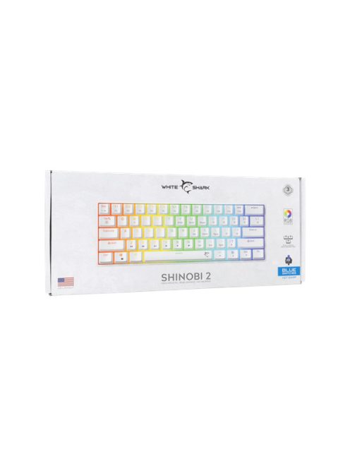 WHITE SHARK GK-004221W/BL-US SHINOBI-2/W-BL-US mech. bill. 61 kék gomb,fekete,angol