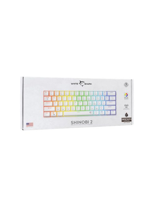 WHITE SHARK GK-004231W/BR-US SHINOBI-2/W-BR-US mech. bill. 61 barna gomb,fekete,angol