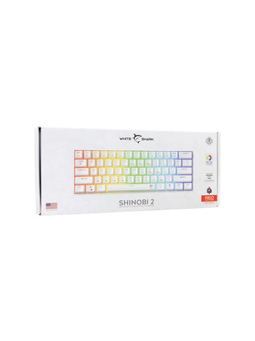 WHITE SHARK GK-004211W/R-US SHINOBI-2/W-R-US mech. bill. 61 piros gomb,fekete,angol