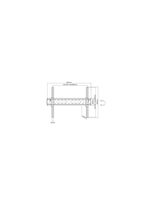 SBOX PLB-2544F-2 FALI KONZOL, fix, 32 - 70 / 81 - 178 cm