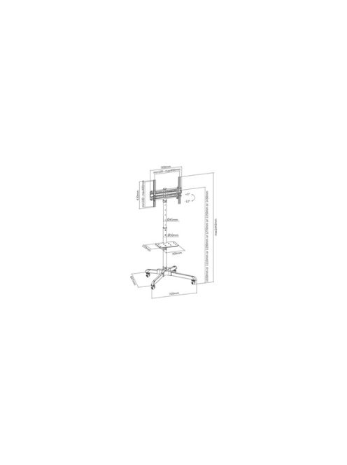 SBOX FS-224-2 Görgős, álló TV állvány 32-55 / 81-140cm max:35Kg