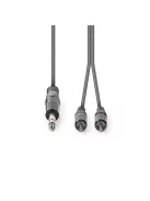 Nedis COTH23300GY15 félprofi XLR audio kábel, 6,35mm sztereo jack dugó - 2x RCA dugó, 1,5m