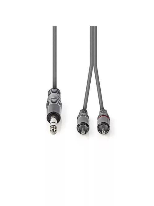 Nedis COTH23300GY15 félprofi XLR audio kábel, 6,35mm sztereo jack dugó - 2x RCA dugó, 1,5m