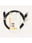 Nedis CCCGL60301BK20 USB mini 5p (mini USB)kábel, USB 2.0  USB-A dugó  USB mini 5p dugó, 480 Mbps. 2m
