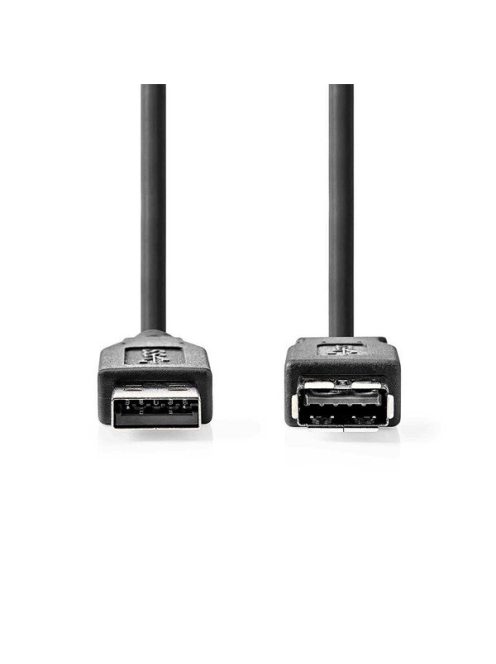 Nedis CCGL61010BK20 USB3.2 toldó / hosszabító kábel, USB A dugó - USB-A aljzat, 5 Gbps, 2m (USB3.1, USB3.0, USB2.0)
