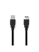 Nedis CCGL61010BK20 USB3.2 toldó / hosszabító kábel, USB A dugó - USB-A aljzat, 5 Gbps, 2m (USB3.1, USB3.0, USB2.0)