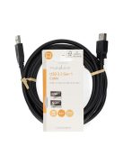 Nedis CCGL61010BK30 USB3.2 toldó / hosszabító kábel, USB A dugó - USB-A aljzat, 5 Gbps, 3m, (USB3.1, USB3.0, USB2.0)
