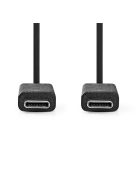 Nedis CCGL64750BK10 USB C - USB-C kábel, USB3.2 Gen 2, 240W, 20 Gbps, 1m, (USB3.1, USB3.0, USB2.0)