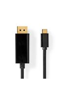 Nedis CCGL64352BK20 USB C (USB-C) - Displayport kábel, USB3.2 Gen 1, 4K@60Hz, 2m, (USB3.1, USB3.0, USB2.0)