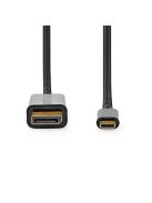Nedis CCGL64352BK20 USB C (USB-C) - Displayport kábel, USB3.2 Gen 1, 4K@60Hz, 2m, (USB3.1, USB3.0, USB2.0)
