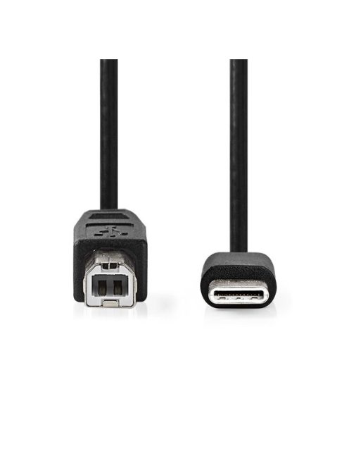 Nedis CCGL60650BK10 USB-C dugó - USB- B dugó (USB C - USB B) kábel, 480 Mbps, 1m
