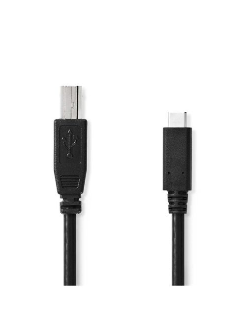Nedis CCGL60650BK10 USB-C dugó - USB- B dugó (USB C - USB B) kábel, 480 Mbps, 1m
