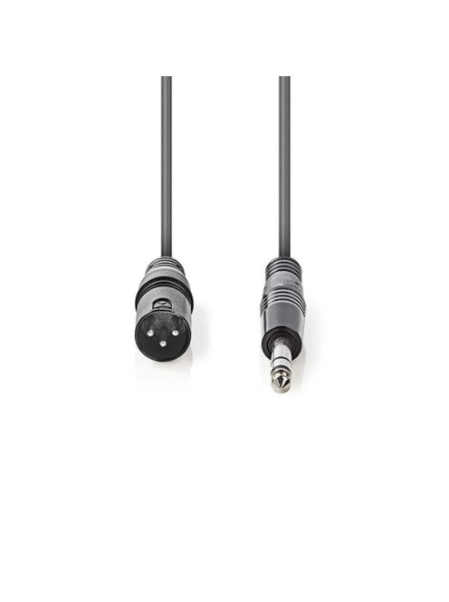 Nedis COTH15100GY30 félprofi audio kábel, 6,35mm sztereo jack dugó - 3p XLR dugó, hossz 3m, rugalmas