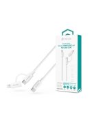 Devia Smart Series 60W+27W PD Type-C/Type-C + Lightning adat- és töltőkábel 1.2m- fehér