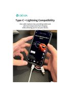 Devia Smart Series 60W+27W PD Type-C/Type-C + Lightning adat- és töltőkábel 1.2m- fehér