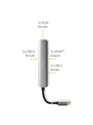 Nedis CCBW64210AT02 USB-C (USB C) dugó - 3x USB, HDMI, RJ45, 5 Gbps