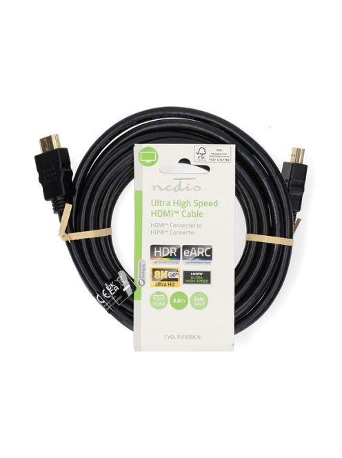Nedis CVGL35000BK30 ultra HDMI 2.1 kábel, 8K@60Hz, 48 Gbps, 3 m