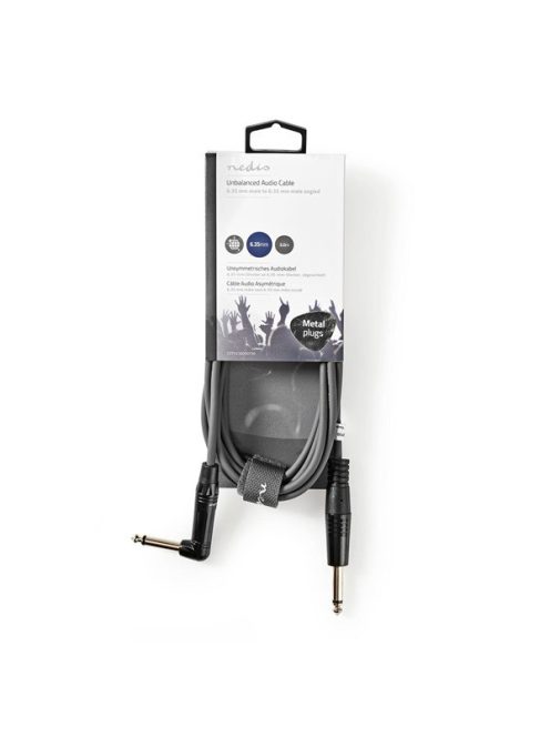 Nedis COTH23005GY30 félprofi audio kábel, 6,35mm mono jack dugó - dugó, hossz 3m, rugalmas
