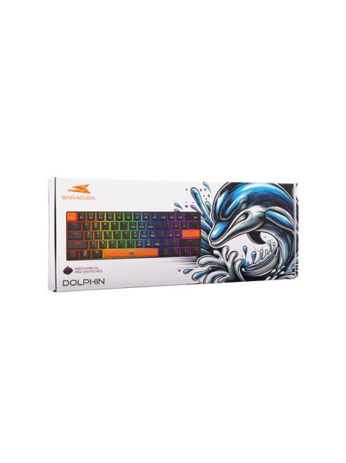 Baracuda DOLPHIN-B/R-US, BGK-03111B/R-US fekete mechanikus gamer billentyűzet piros kapcsolóval, angol