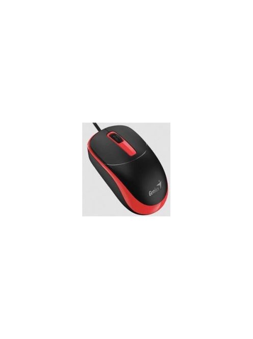 GENIUS Vezetékes egér optikai DX-123, USB, 1000dpi, Fekete/Piros