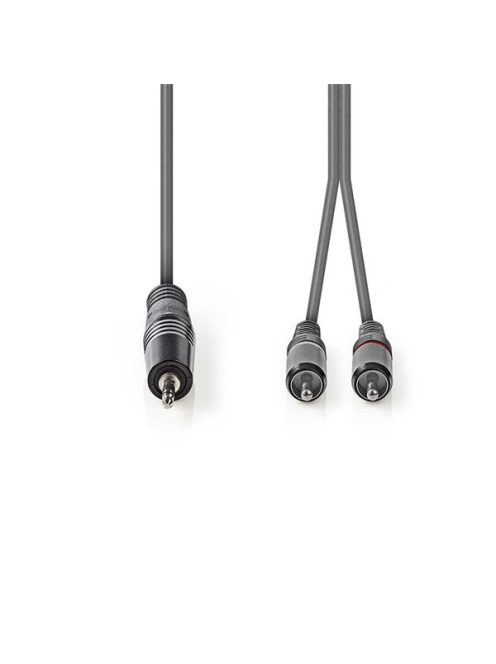 Nedis COTH22200GY30 félprofi audio kábel, 3,5mm sztero jack dugó - 2 x RCA dugó, 3m, rugalmas