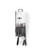 Nedis COTH22200GY30 félprofi audio kábel, 3,5mm sztero jack dugó - 2 x RCA dugó, 3m, rugalmas