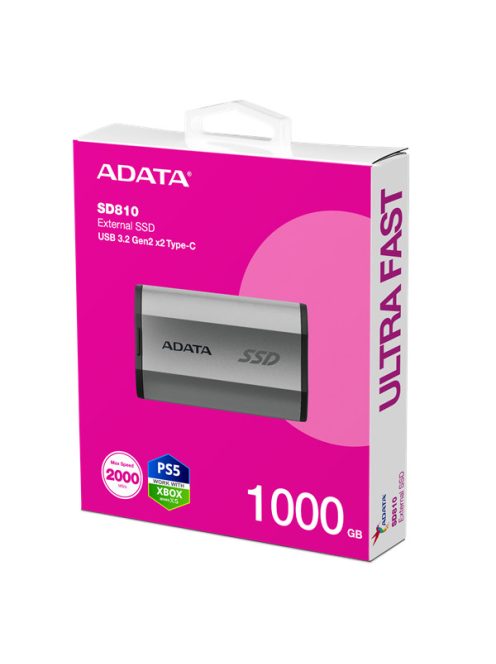 ADATA SSD Külső USB 3.2 1TB SD810, Szürke