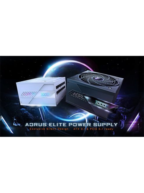 GIGABYTE Tápegység AORUS ELITE 1000W 80+ Platinum moduláris Gen 5.0