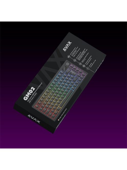 AVAX Vezetékes Billentyűzet GM02 PRO, Fekete, Mechanikus, Brown Switch, HUN
