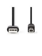 Nedis CCGL60101BK20 USB2.0, USB A - B kábel, 480Mbs, hossz 2m
