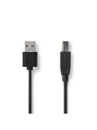 Nedis CCGL60101BK20 USB2.0, USB A - B kábel, 480Mbs, hossz 2m
