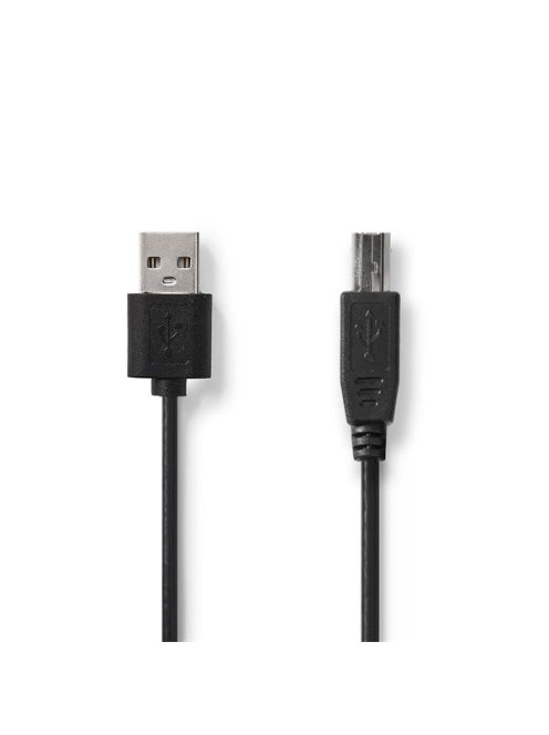 Nedis CCGL60101BK20 USB2.0, USB A - B kábel, 480Mbs, hossz 2m
