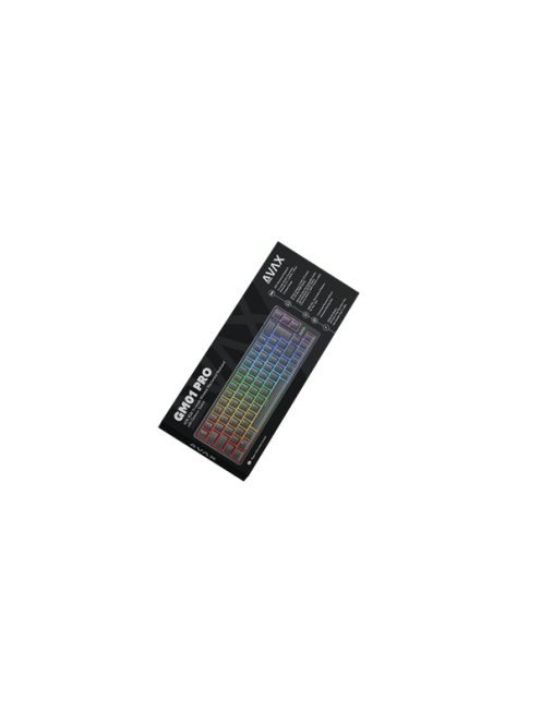 AVAX Vezetékes/Vezeték Nélküli Billentyűzet GM01 PRO USB, Fekete, Mechanikus, Brown Switch, HUN
