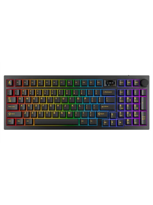 AVAX Vezetékes/Vezeték Nélküli Billentyűzet GM03 PRO USB, Fekete, Mechanikus, Brown Switch, HUN