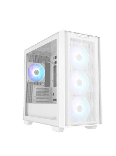 ASUS Ház A21 Plus, Tápegység nélkül, Fehér, Üvegfalú