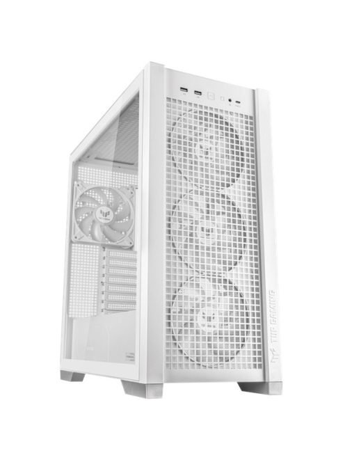 ASUS Ház TUF Gaming GT302, Tápegység nélkül, Fehér, Üvegfalú