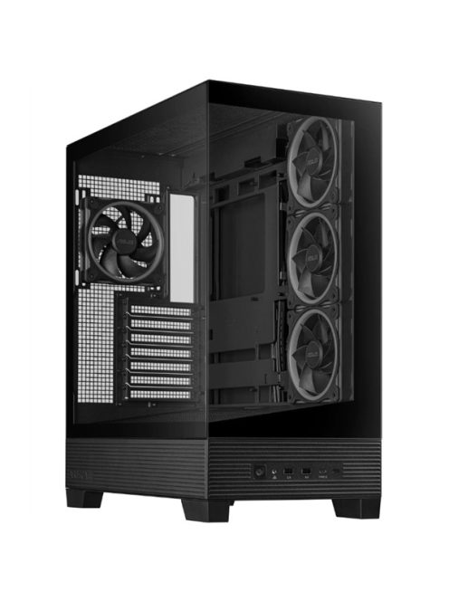 ASUS Ház A31 Plus, Tápegység nélkül, Fekete, Üvegfalú