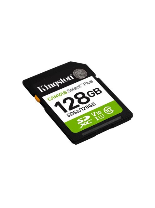 KINGSTON Memóriakártya SDXC 128GB Canvas Select Plus Gen3 150R C10 UHS-I U1 V10