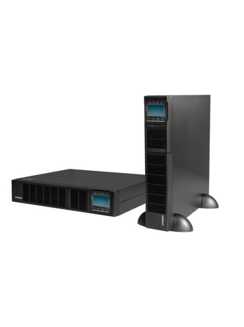 iPOWER UPS, 3000VA, 3000W, 8x C13 + 1x C19, SNMP/USB/RS-232,szünetmentes tápegység, LCD kijelző, AVR, online, Rack/Tower